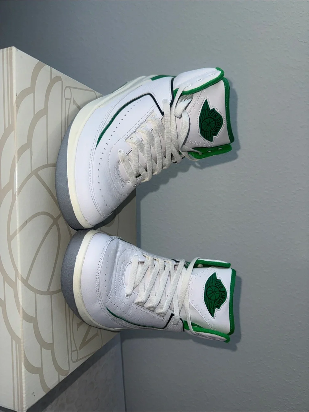 Jordan 2 Retro White Green High-Top Sneakers